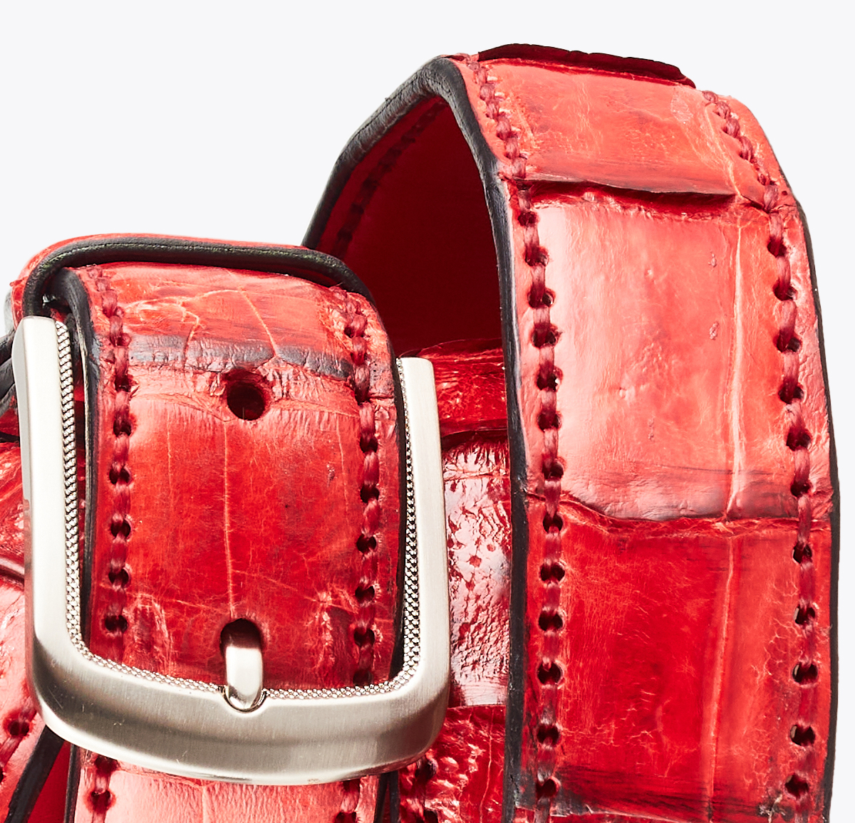 Cinturón Cocodrilo Rojo