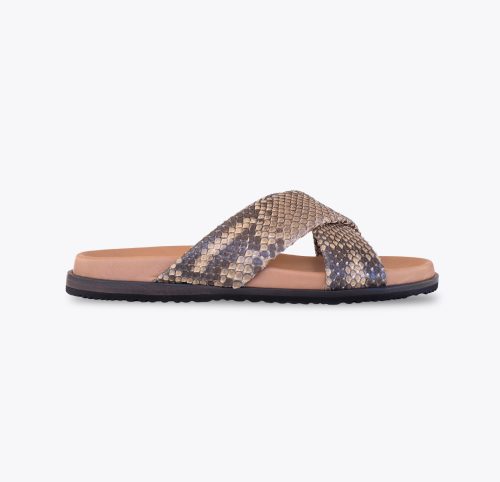 Sandalia Piel de Pitón camel